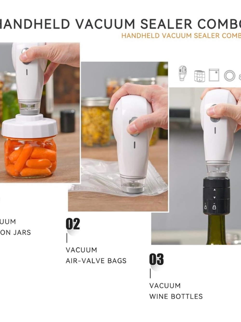 Handheld Vacuum Sealer Pump — White